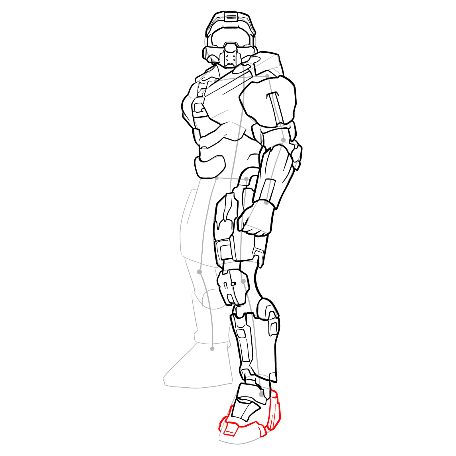 How to Draw Master Chief Petty Officer John-117 - step 32