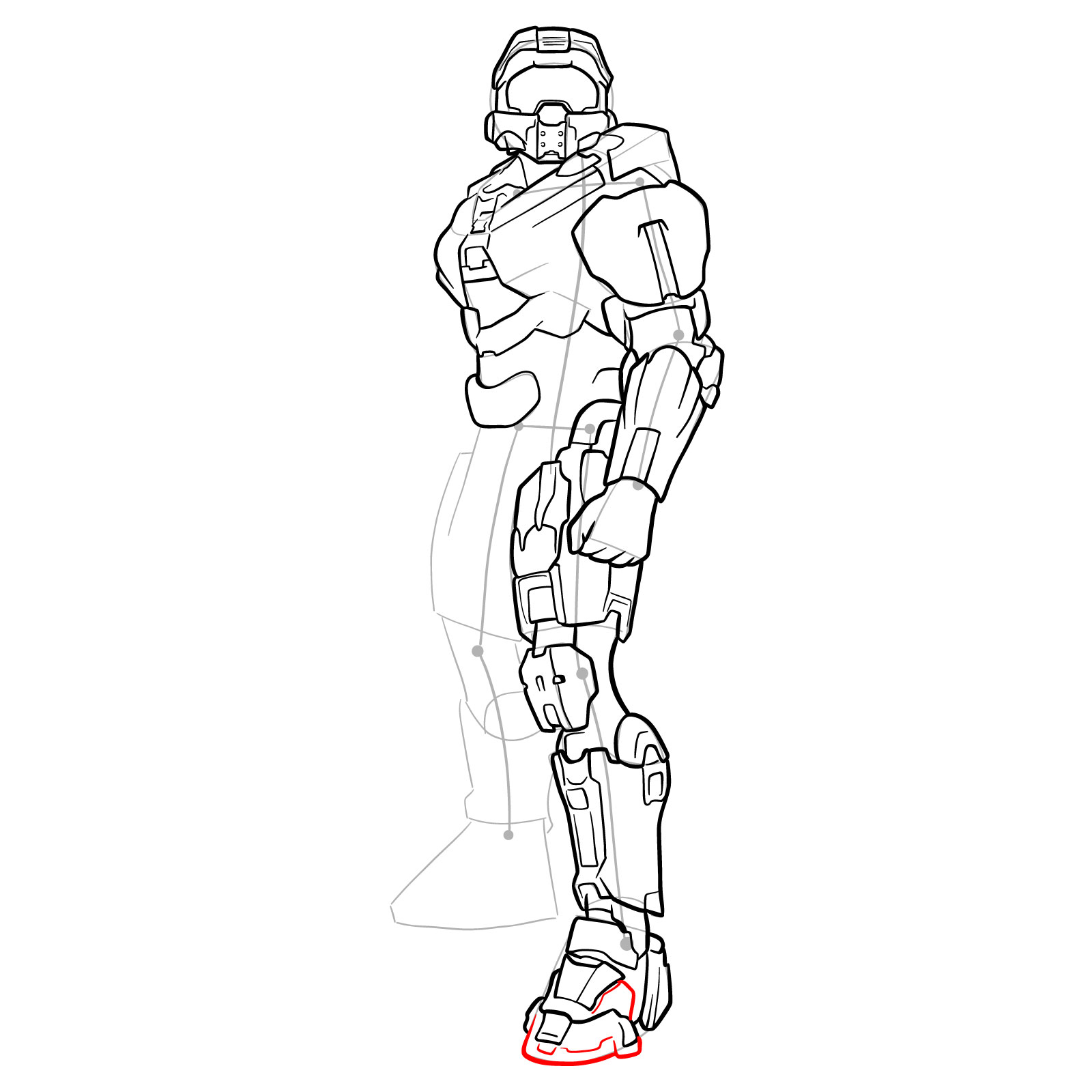 How to Draw Master Chief Petty Officer John-117 - step 33