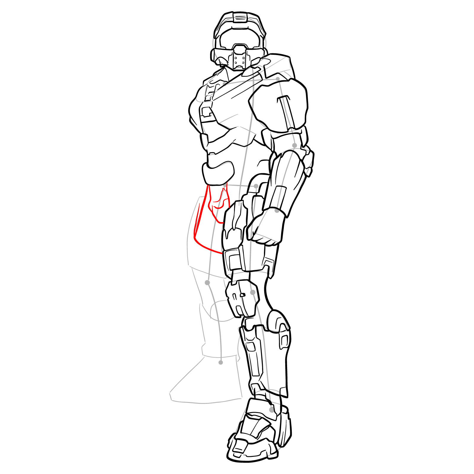 How to Draw Master Chief Petty Officer John-117 - step 34