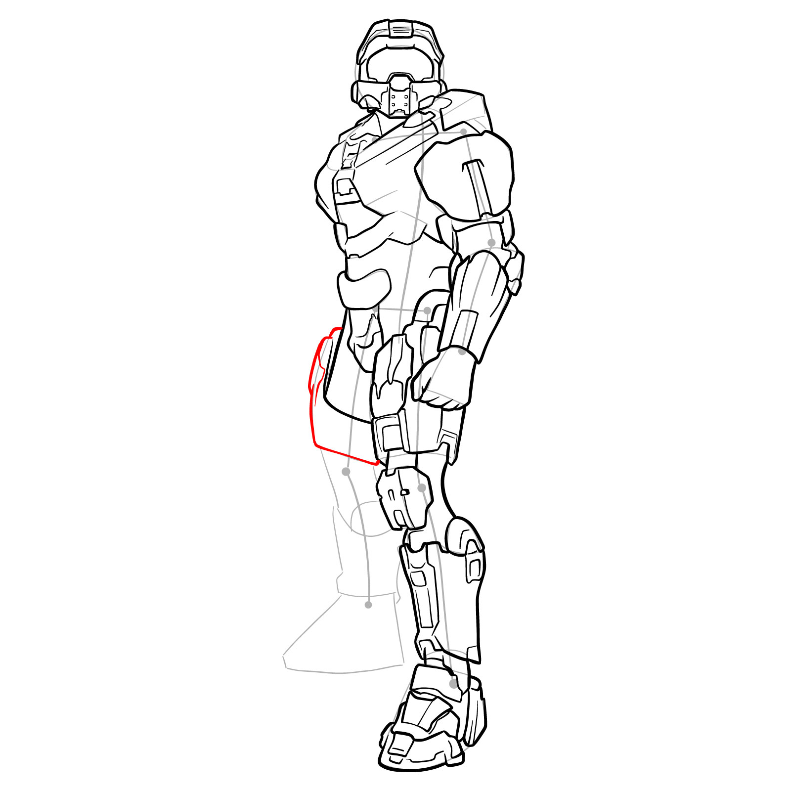 How to Draw Master Chief Petty Officer John-117 - step 35
