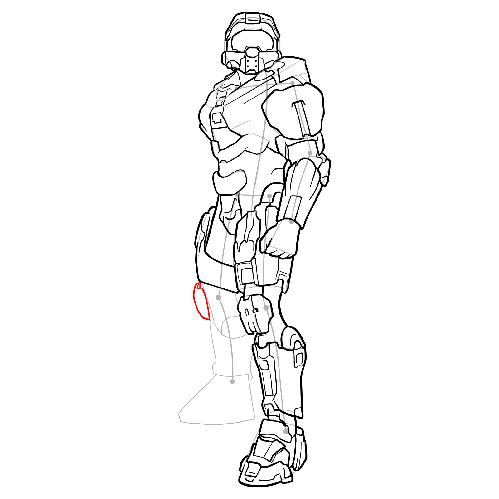 How to Draw Master Chief Petty Officer John-117 - step 36