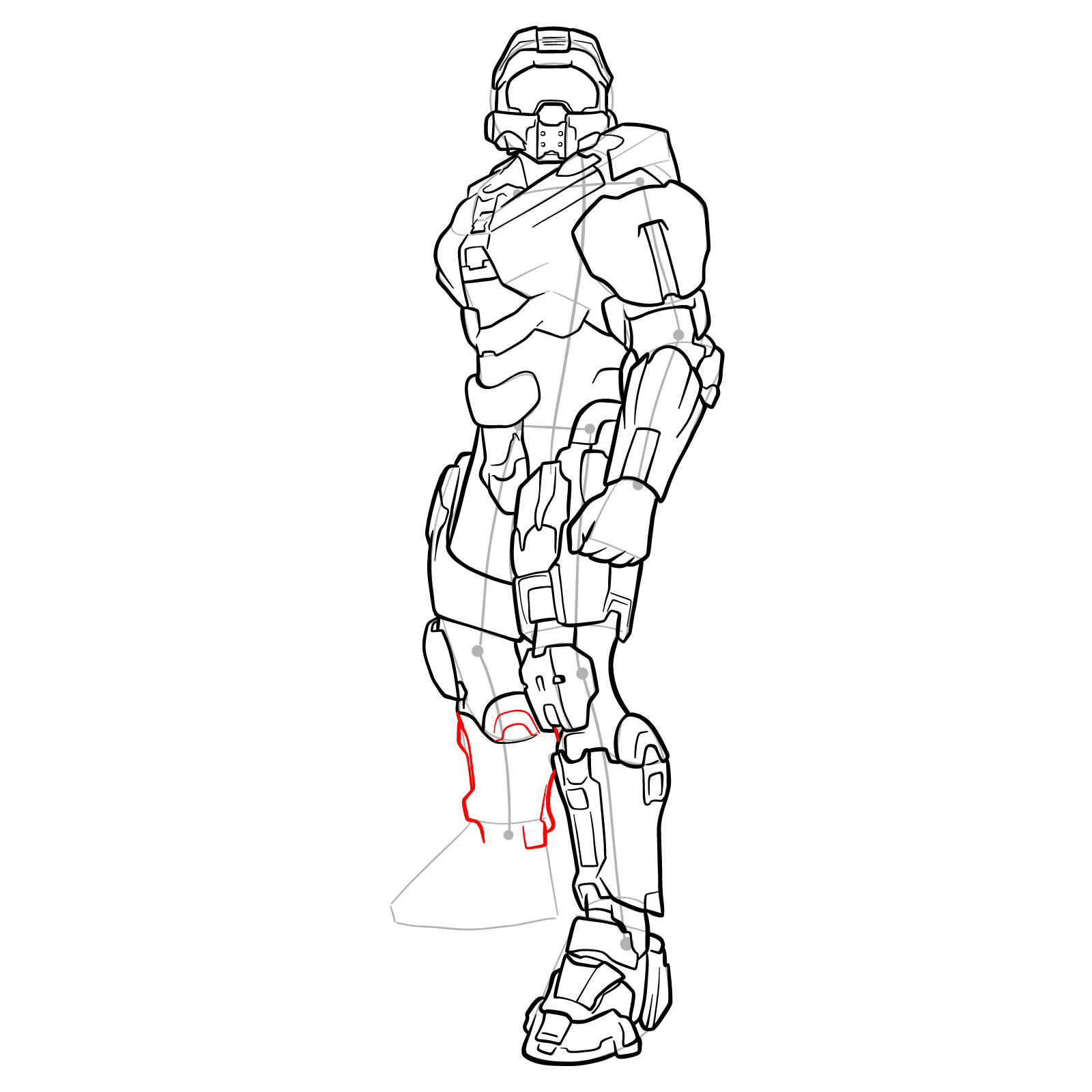 How to Draw Master Chief Petty Officer John-117 - step 38