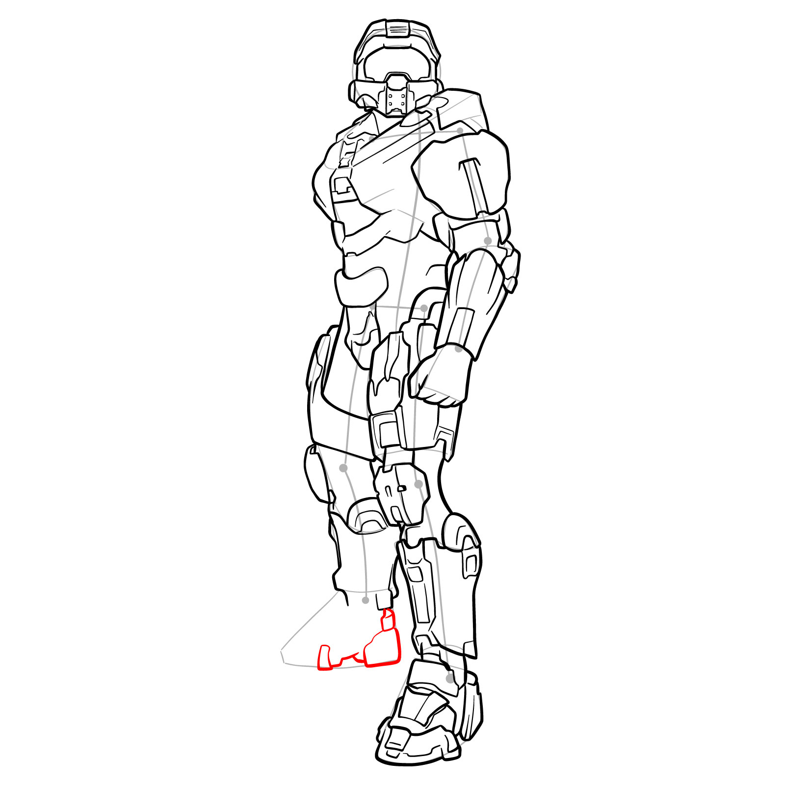 How to Draw Master Chief Petty Officer John-117 - step 39