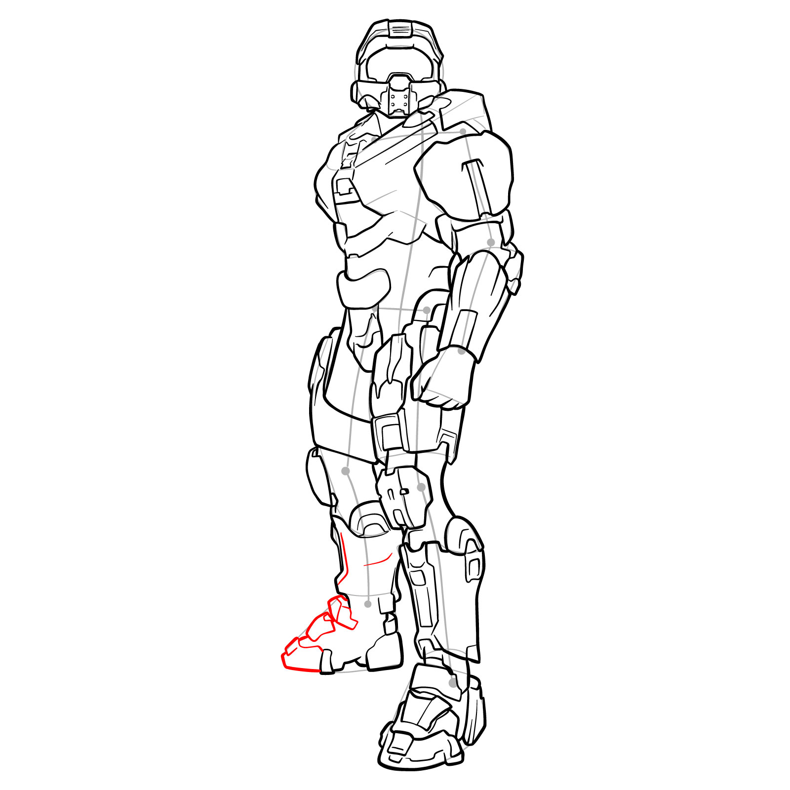 How to Draw Master Chief Petty Officer John-117 - step 40