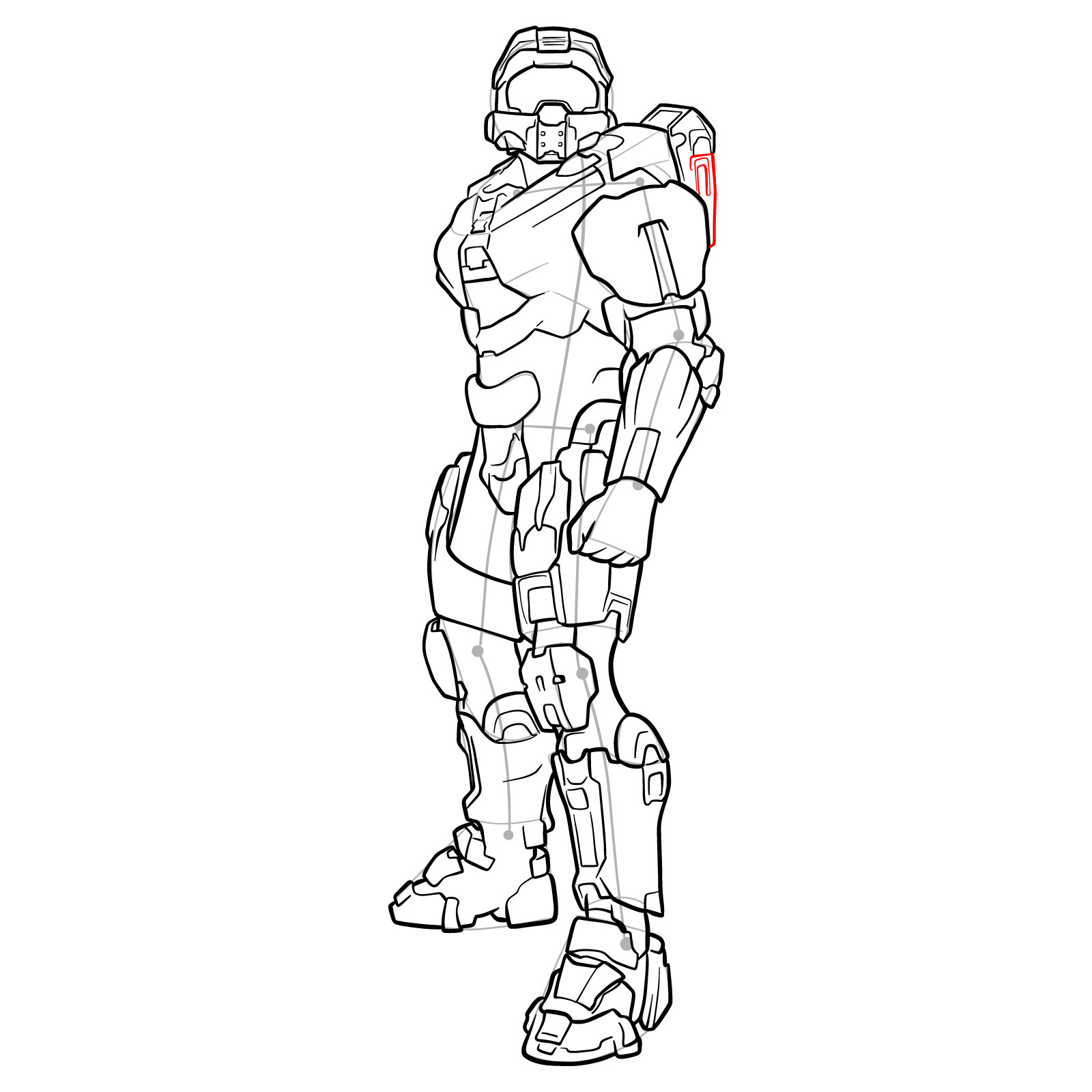 How to Draw Master Chief Petty Officer John-117 - step 42