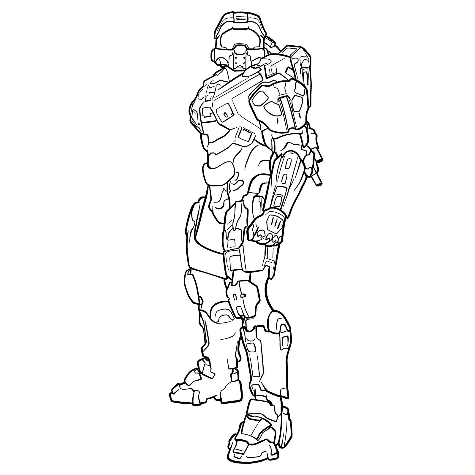 How to Draw Master Chief Petty Officer John-117 - final step