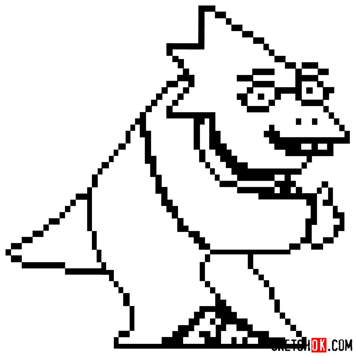 How to draw Dr. Alphys pixel version (Undertale) - step 10