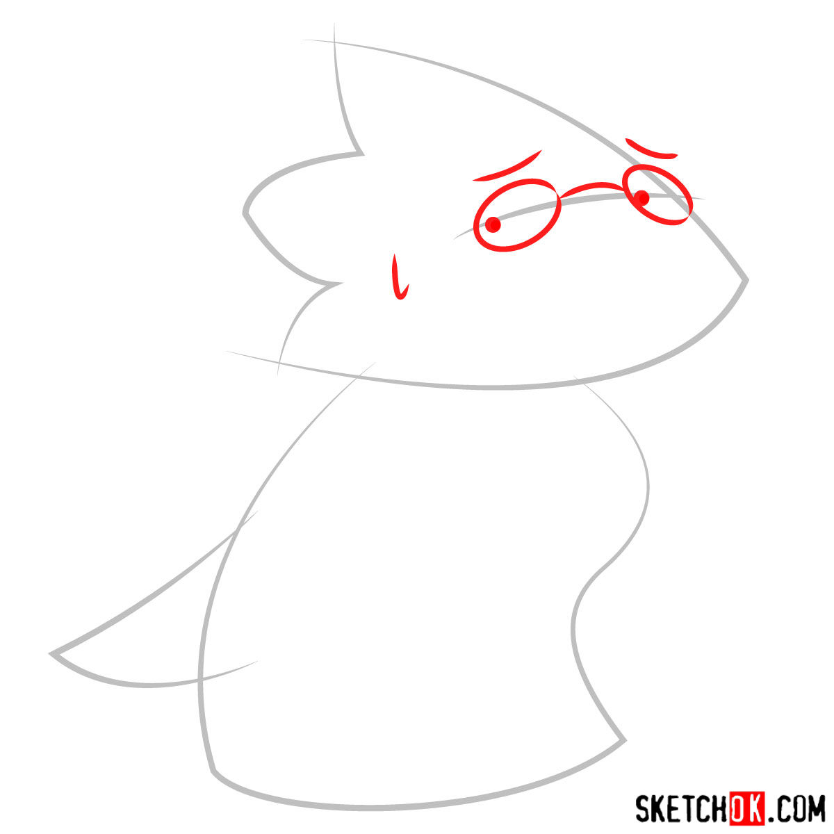 How to draw Dr. Alphys art version - step 02