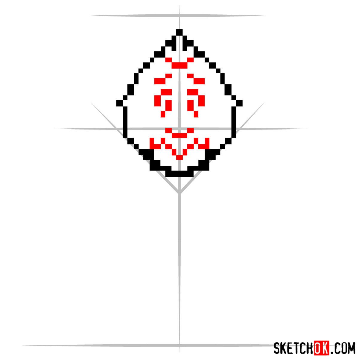 How to draw King Asgore pixel version - step 03