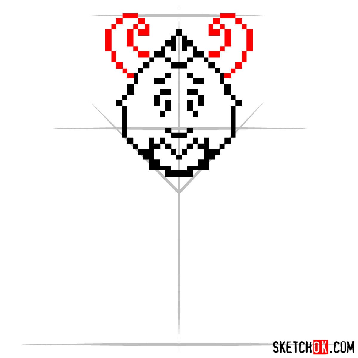 How to draw King Asgore pixel version - step 04