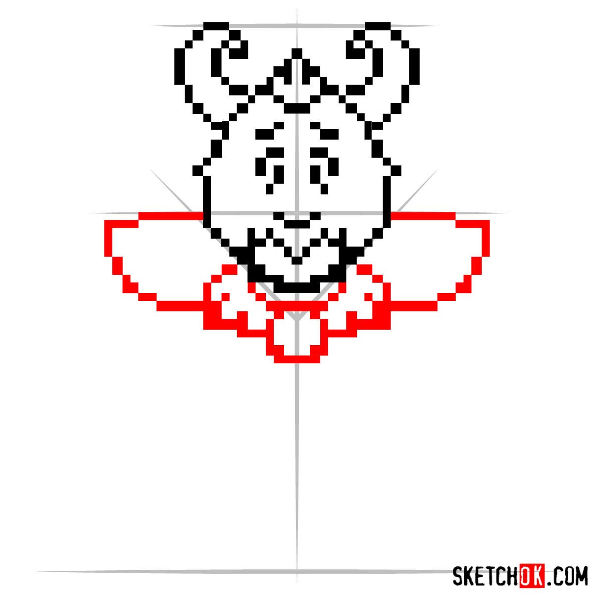 How to draw King Asgore pixel version - step 05