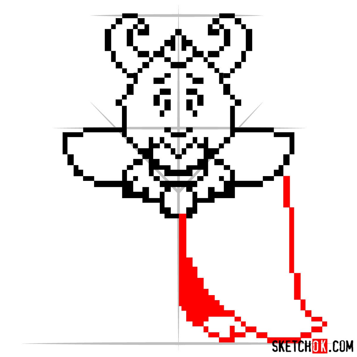 How to draw King Asgore pixel version -  step 06