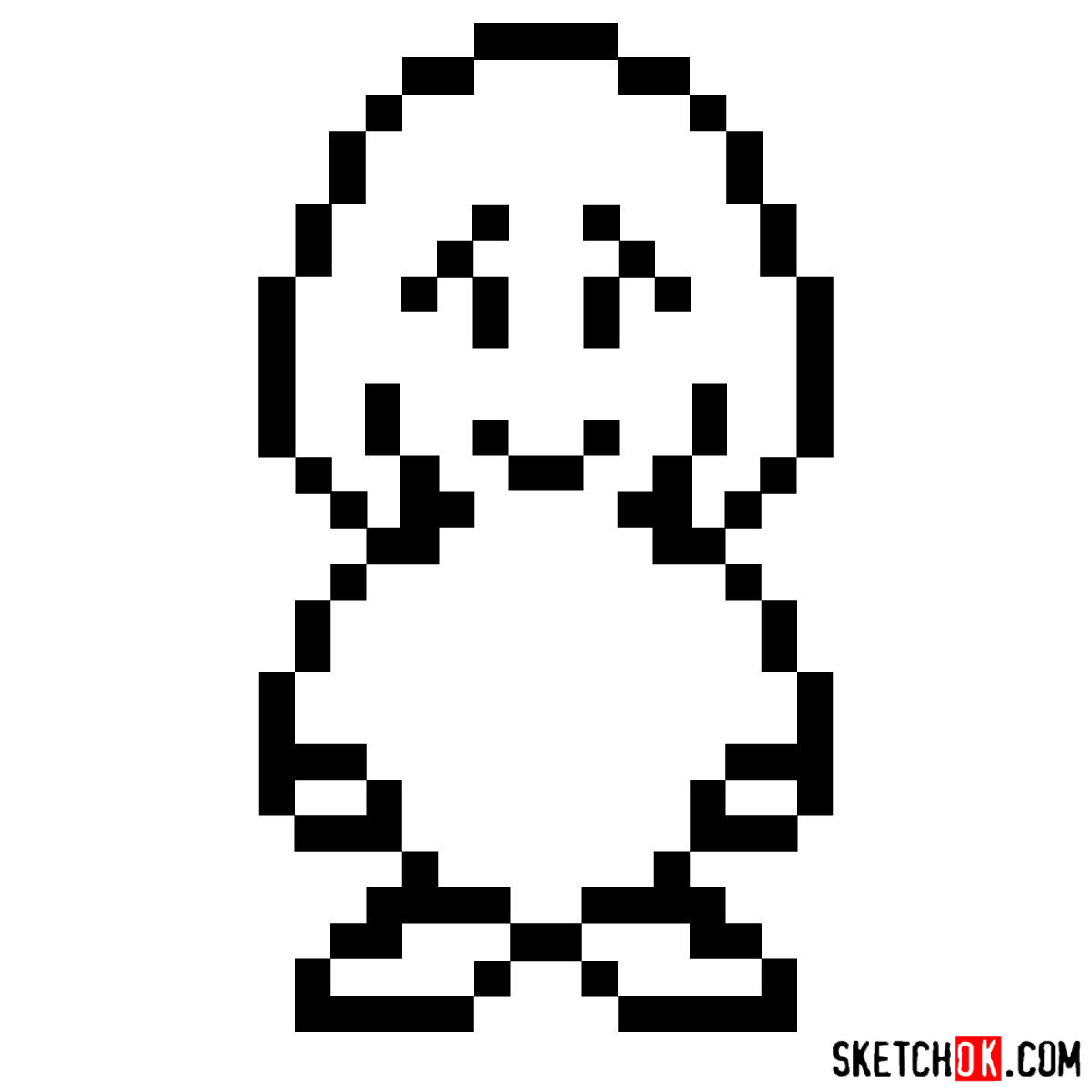 How to draw pixel Asriel from Undertale - step 06