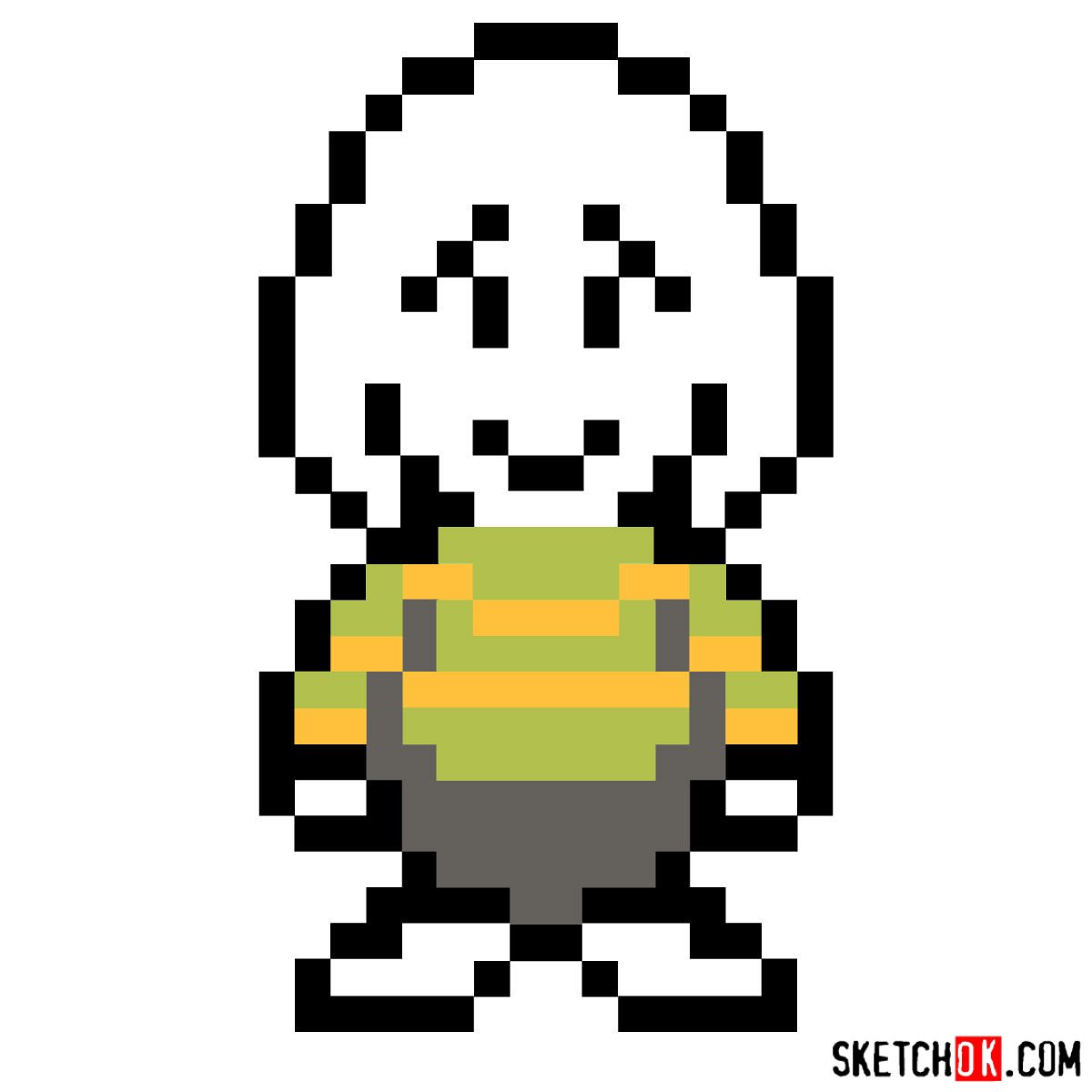 How to draw pixel Asriel from Undertale