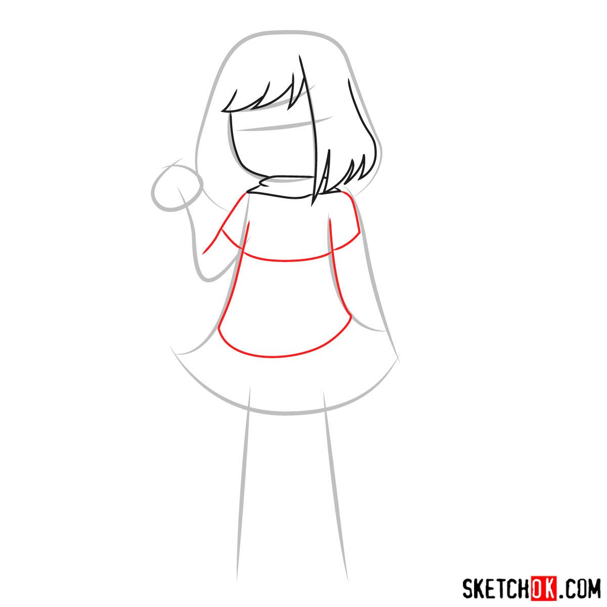 How to draw Betty Noir from Undertale - step 04