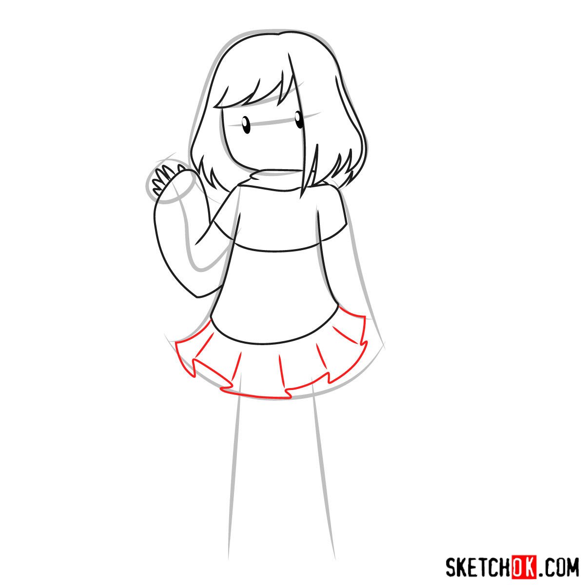 How to draw Betty Noir from Undertale - step 07