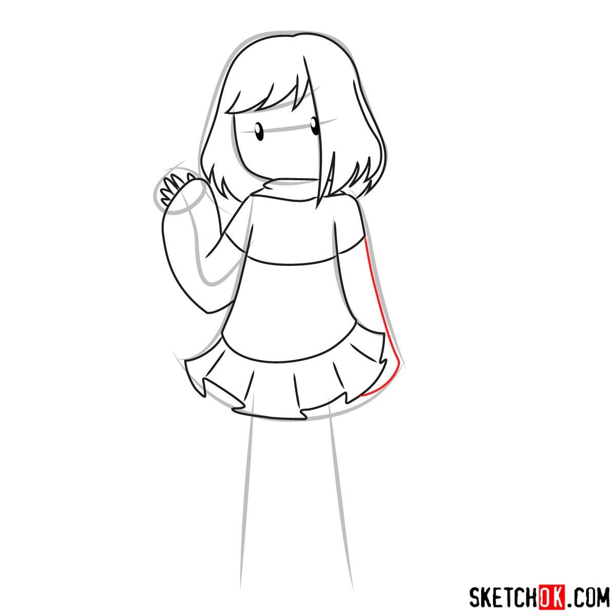 How to draw Betty Noir from Undertale - step 08