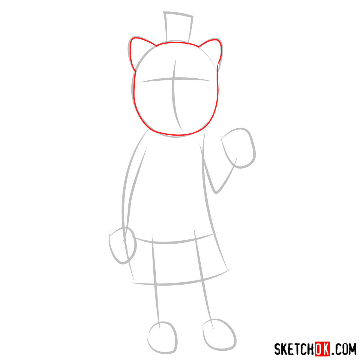 How to draw Burgerpants from Undertale - step 02