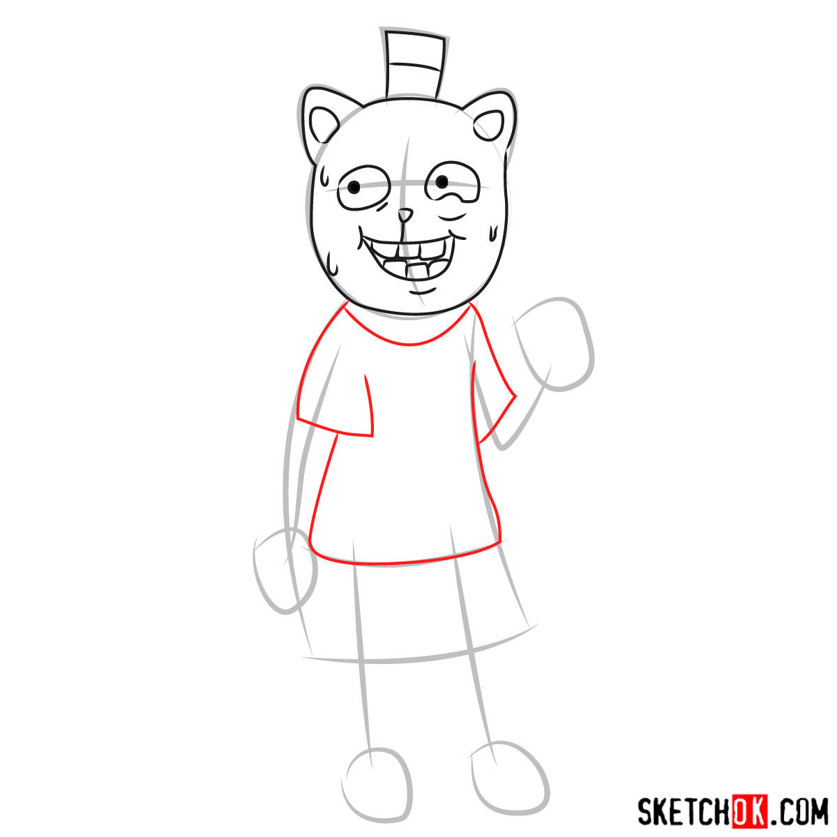 How to draw Burgerpants from Undertale - step 05