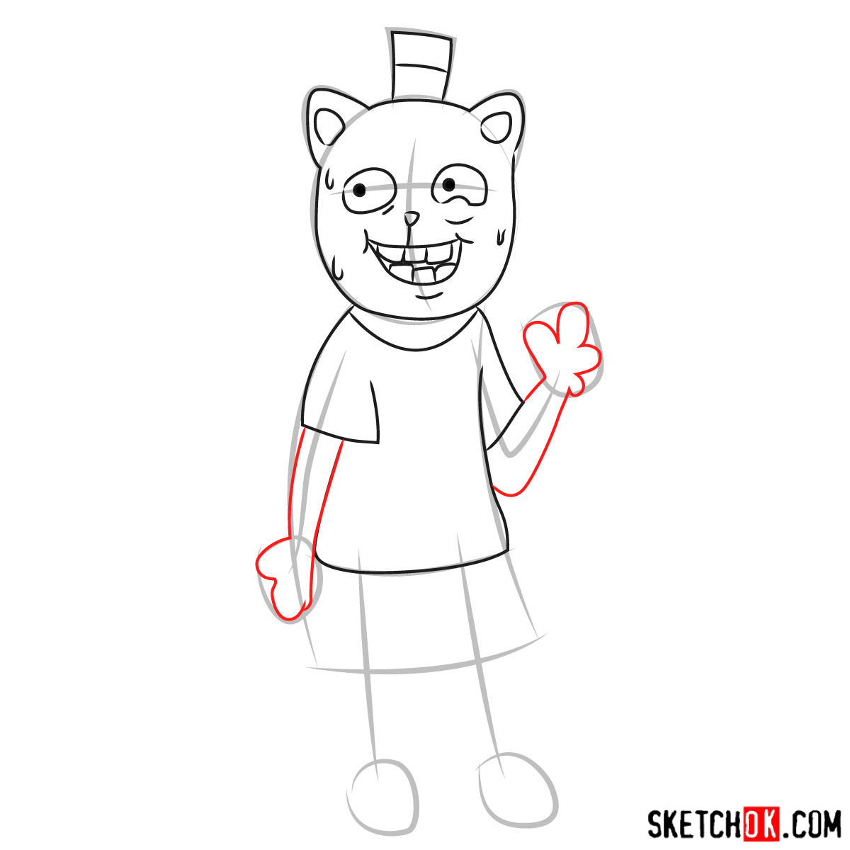 How to draw Burgerpants from Undertale - step 06
