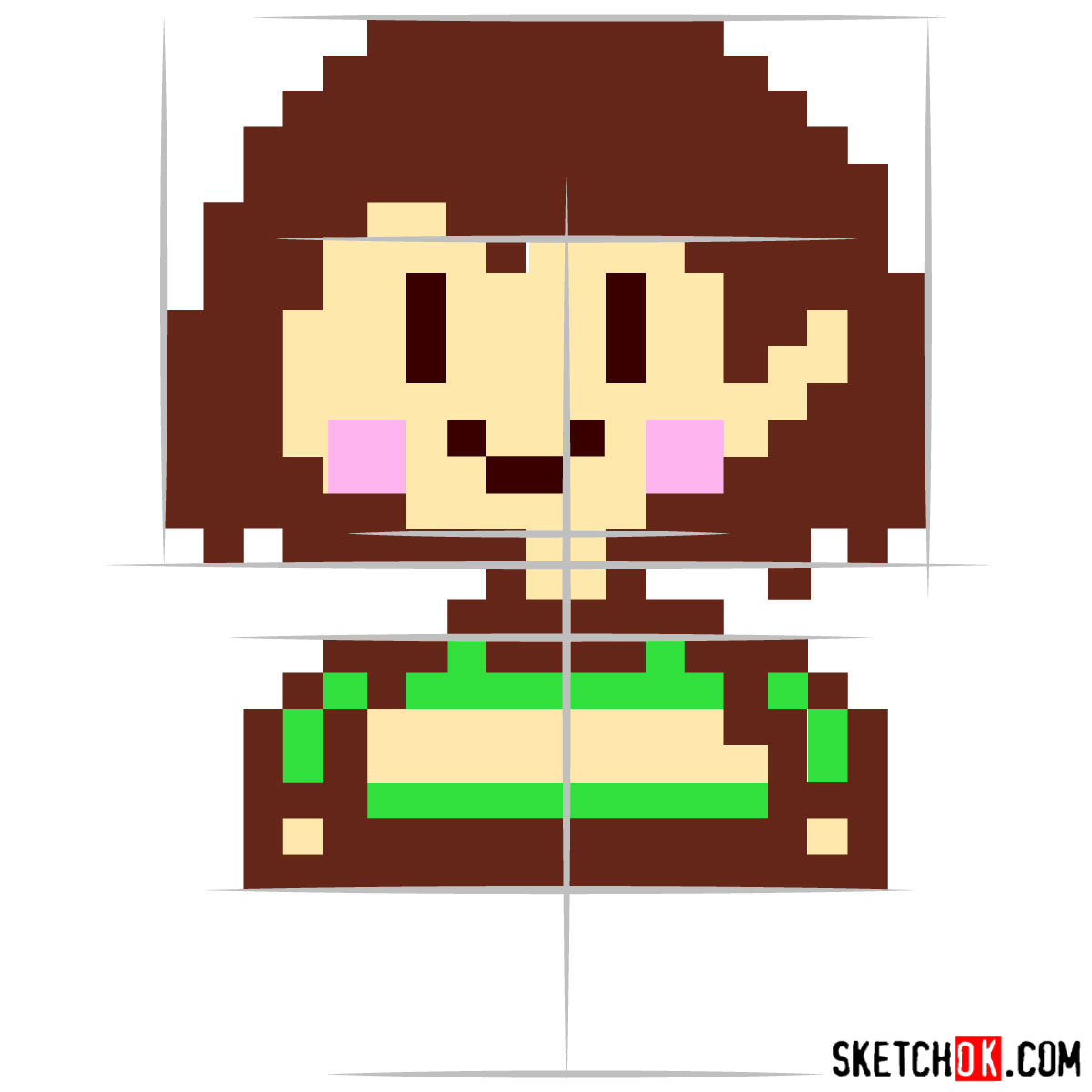 How to draw Chara from Undertale - step 06