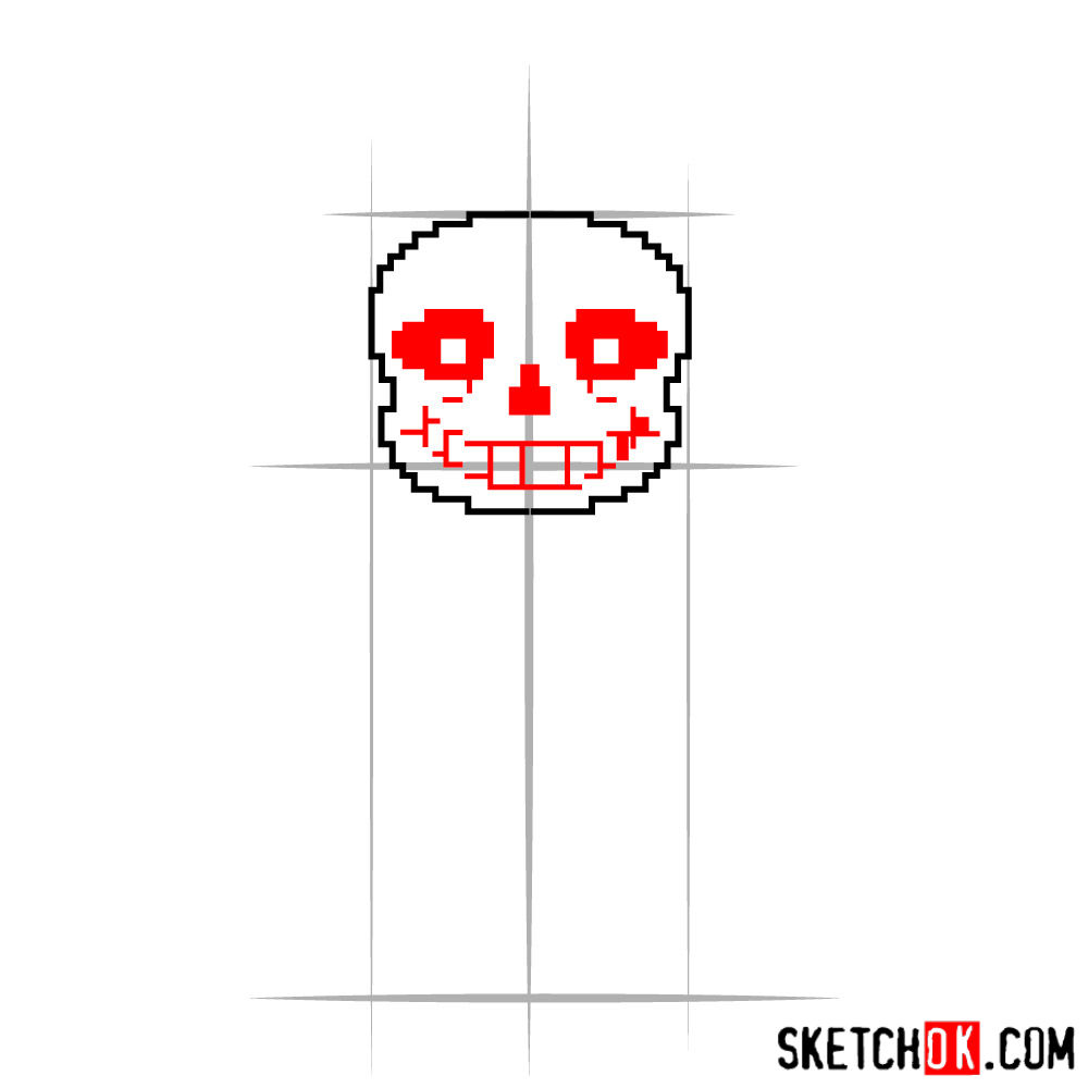 How to draw Sans pixel version from Undertale - step 03
