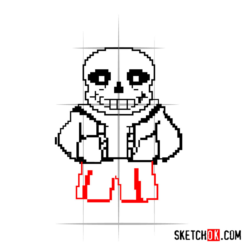 How to draw Sans pixel version from Undertale - step 05