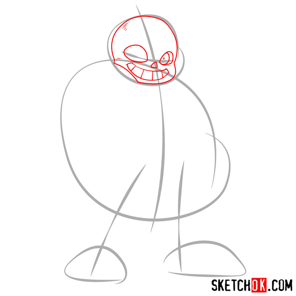 How to draw Sans art version - step 02