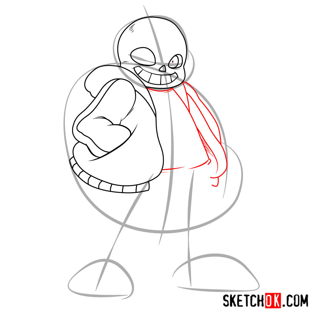 How to draw Sans art version - step 04