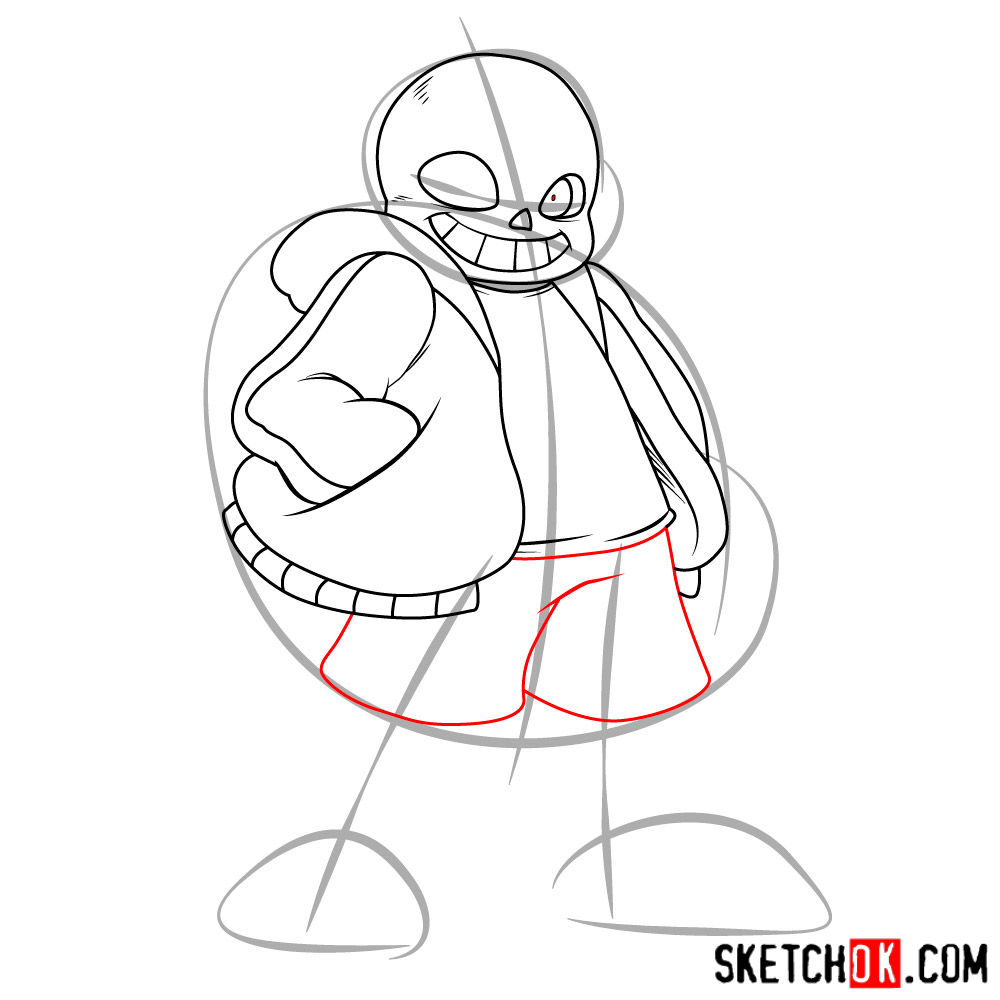 How to draw Sans art version - step 05
