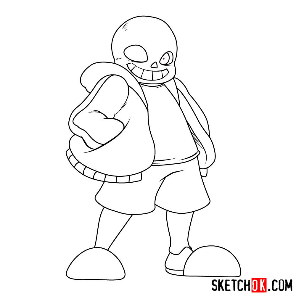 How to draw Sans art version - step 07
