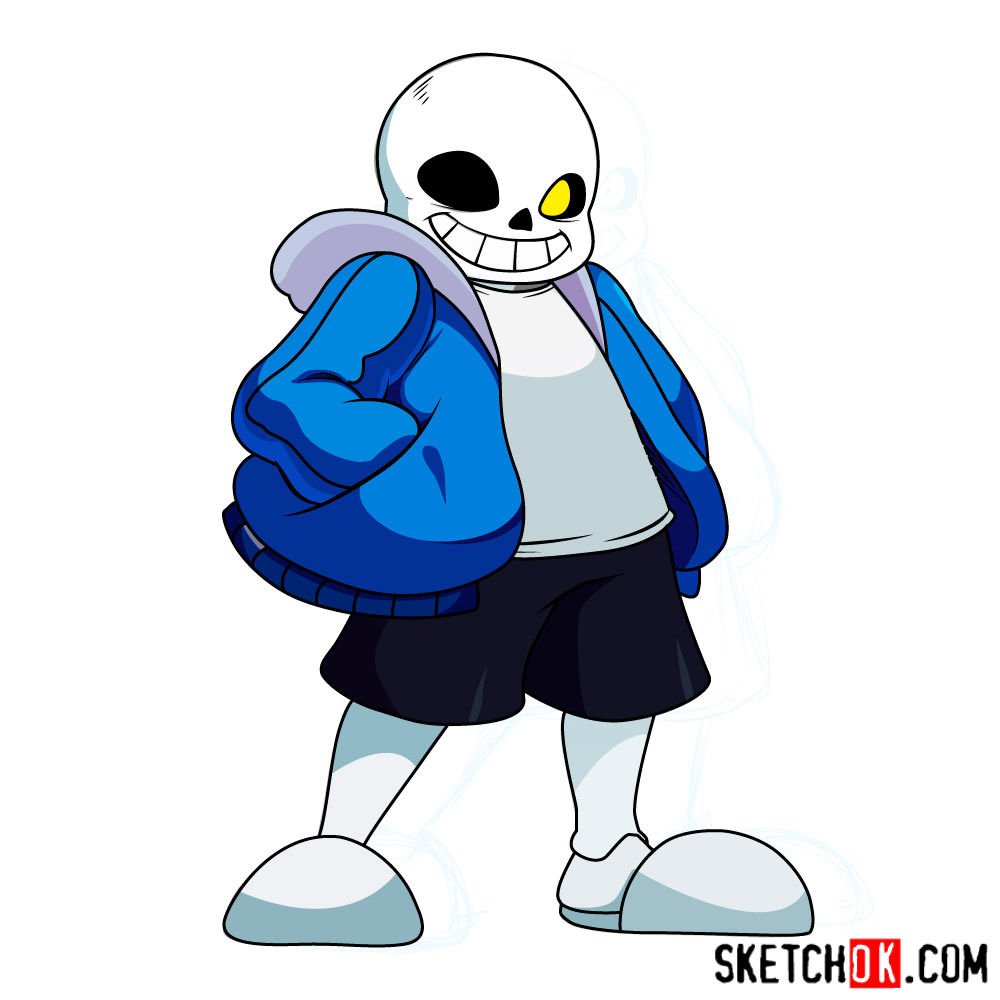 How to draw Sans art version Step by step drawing tutorials