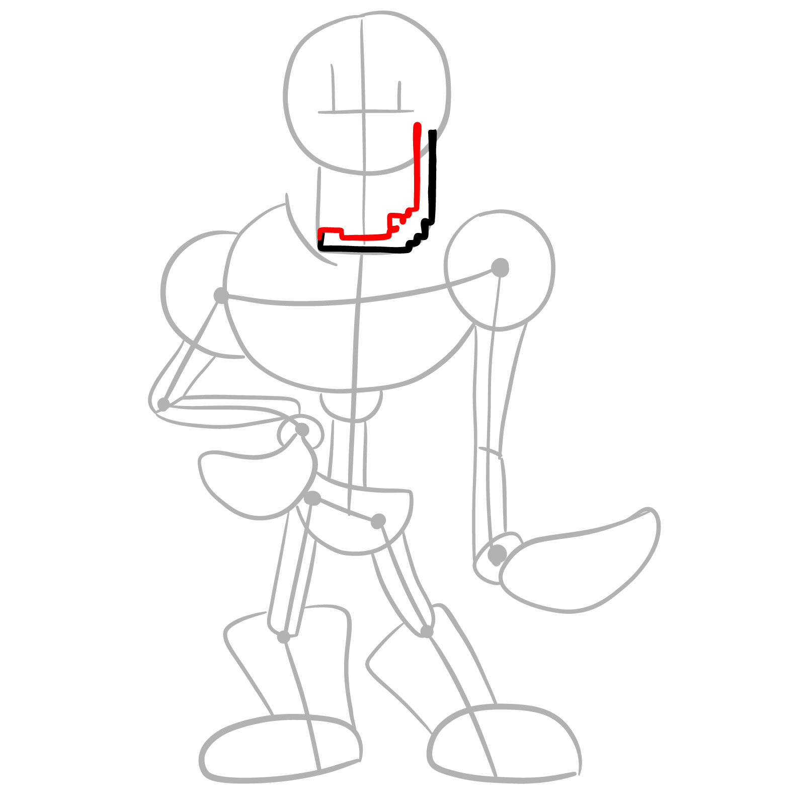 How to draw pixel Papyrus - step 05