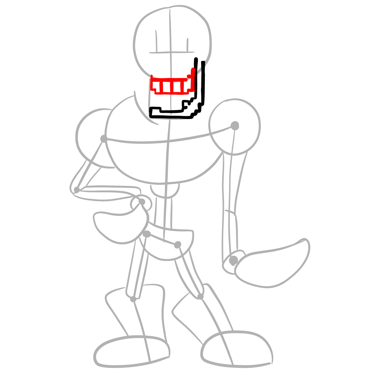 How to draw pixel Papyrus - step 06