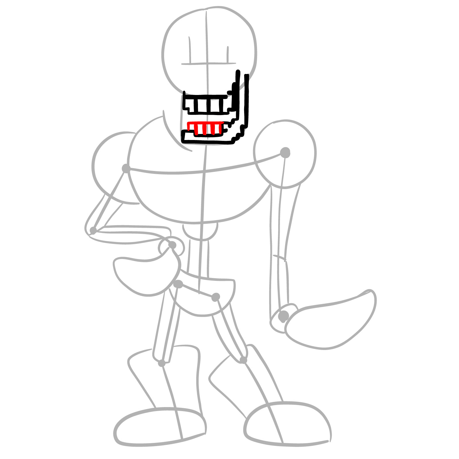 How to draw pixel Papyrus - step 07