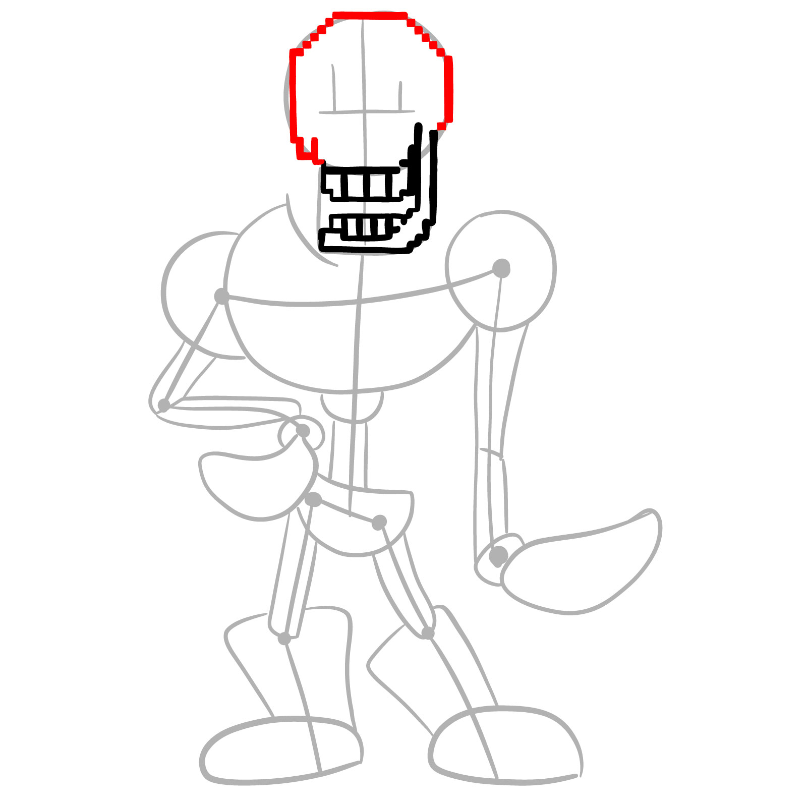 How to draw pixel Papyrus - step 08