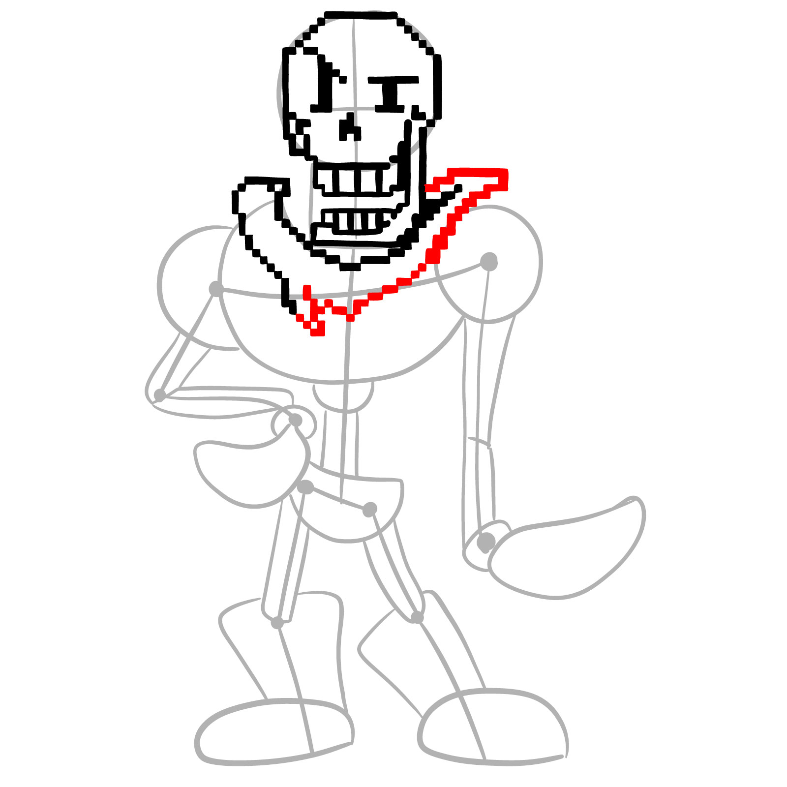 How to draw pixel Papyrus - step 11