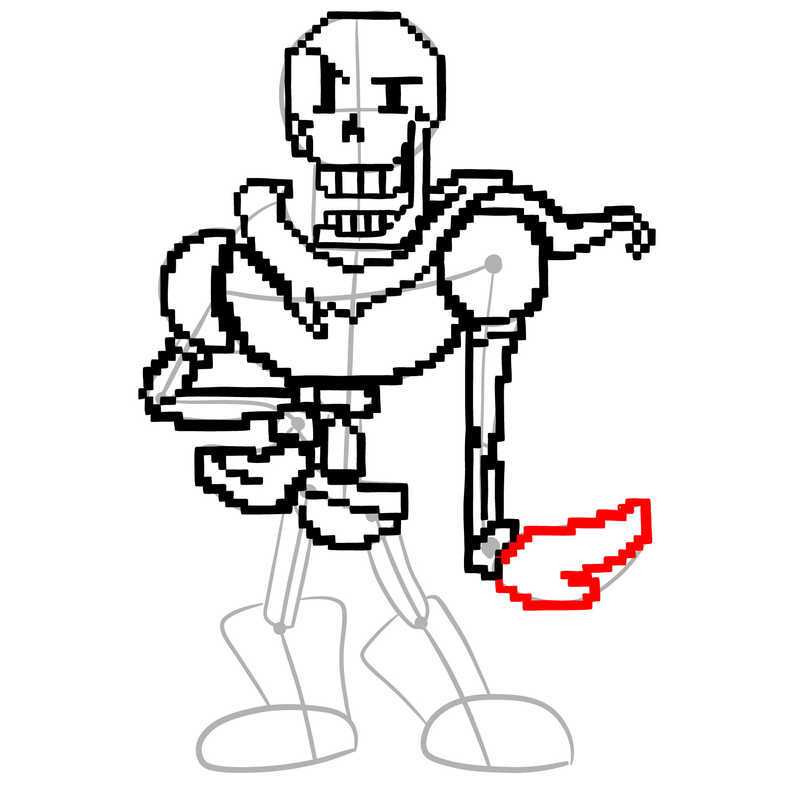 How to draw pixel Papyrus - step 20