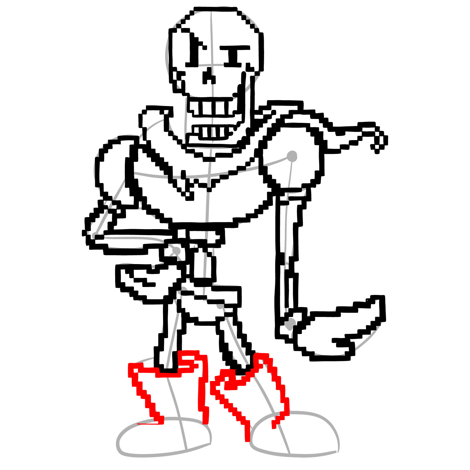 How to draw pixel Papyrus - step 22