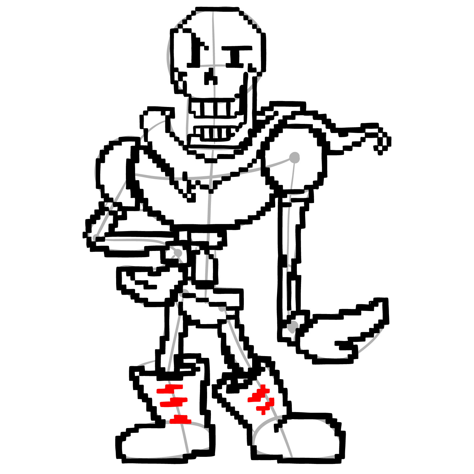 How to draw pixel Papyrus - step 25