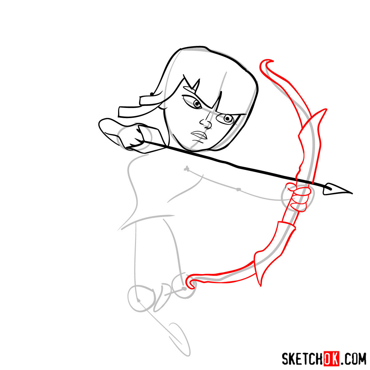 How to draw Archer from Clash of Clans - step 05