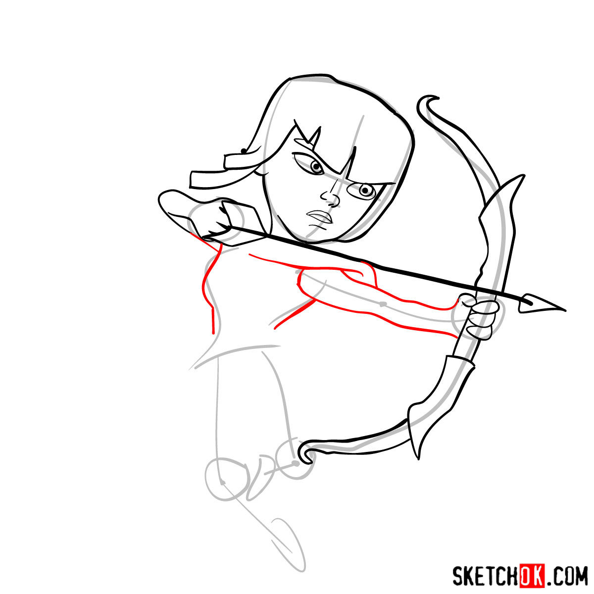 How to draw Archer from Clash of Clans - step 06