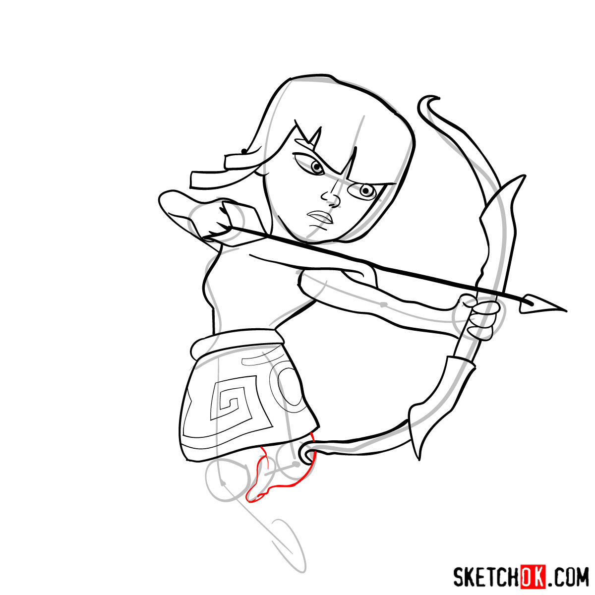How to draw Archer from Clash of Clans - step 08