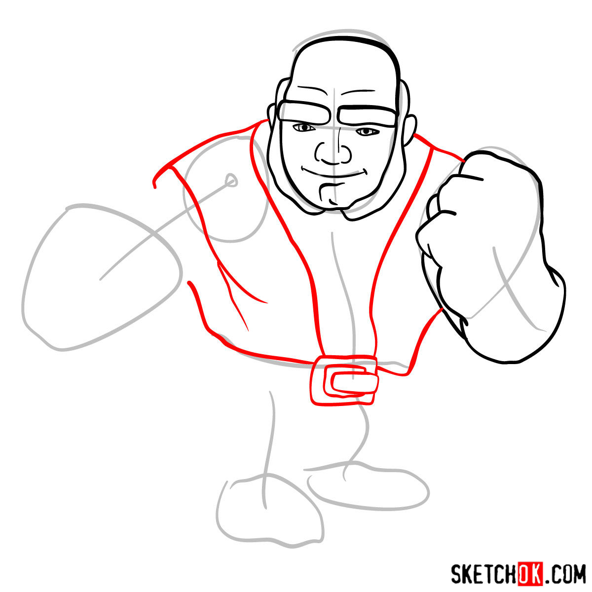 How to draw Giant from Clash of Clans - step 06