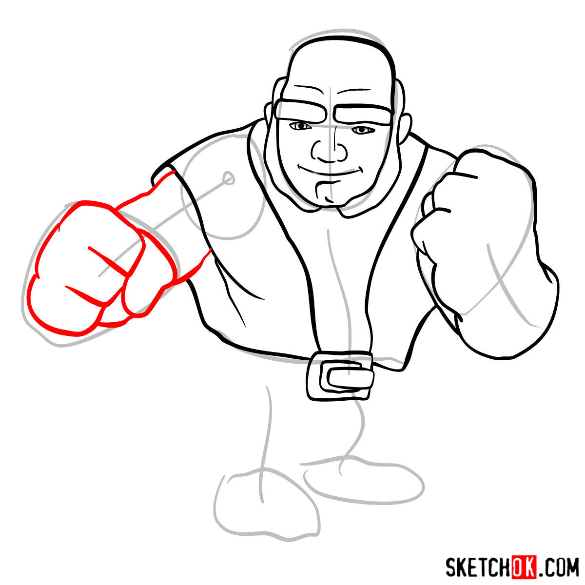 How to draw Giant from Clash of Clans - step 07