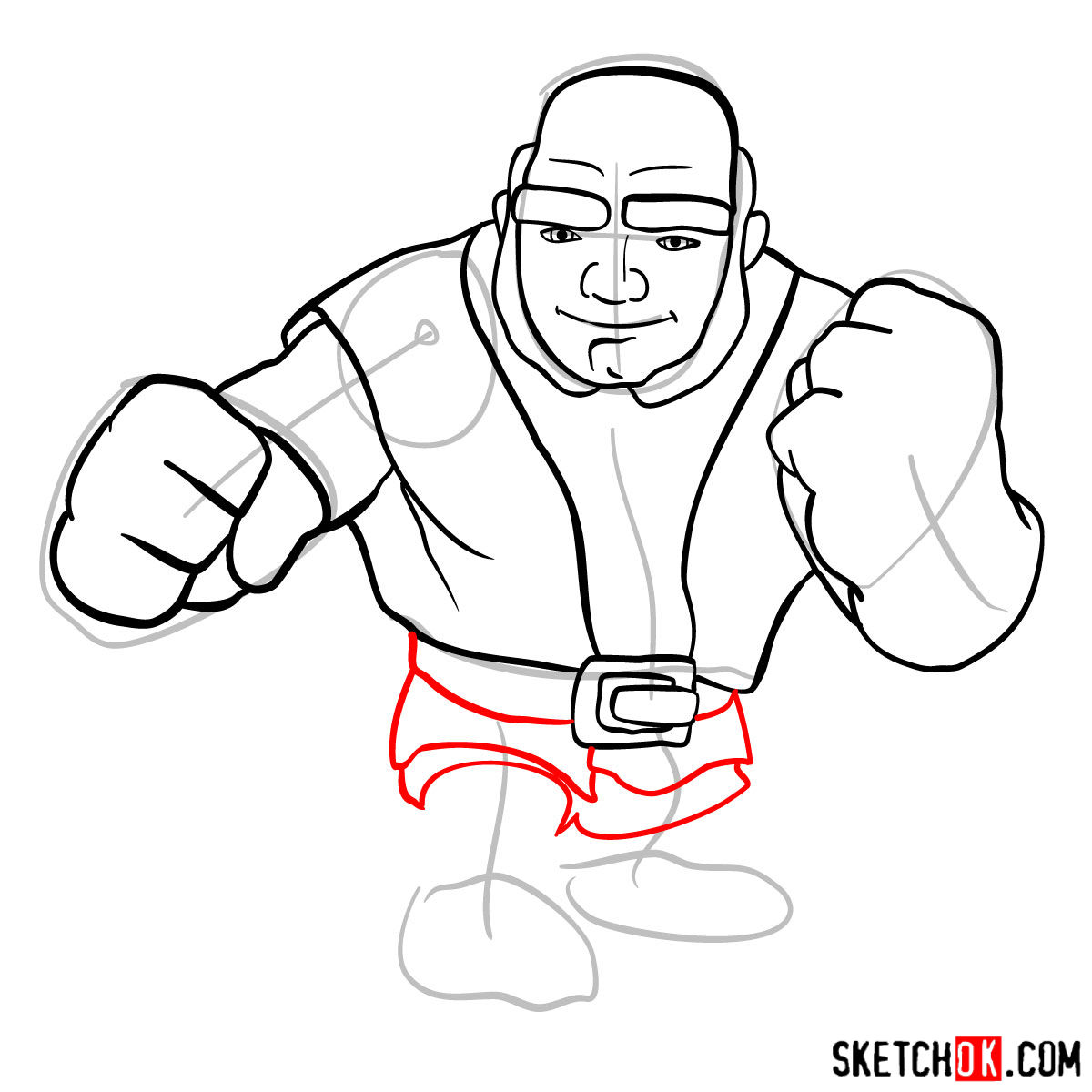 How to draw Giant from Clash of Clans - step 08
