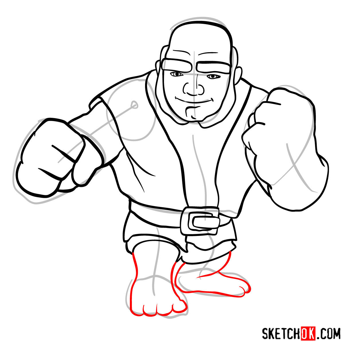 How to draw Giant from Clash of Clans - step 09