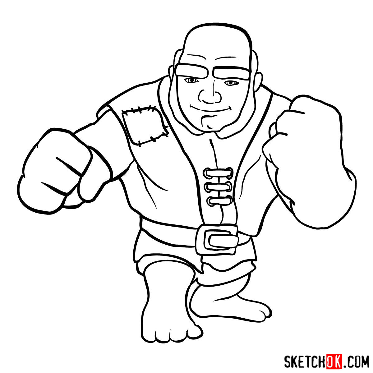 How to draw Giant from Clash of Clans - step 11