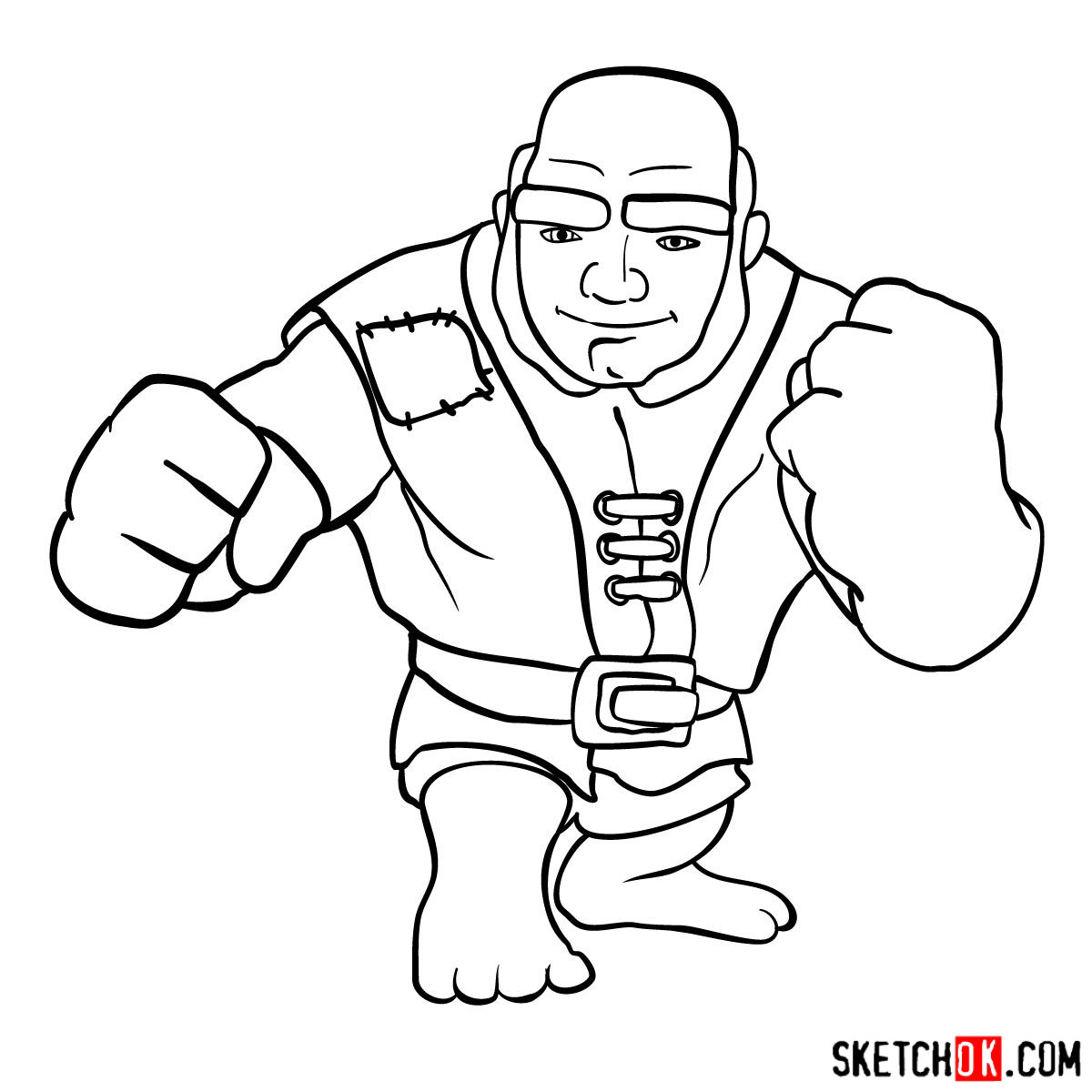 How to draw Giant from Clash of Clans Step by step drawing tutorials