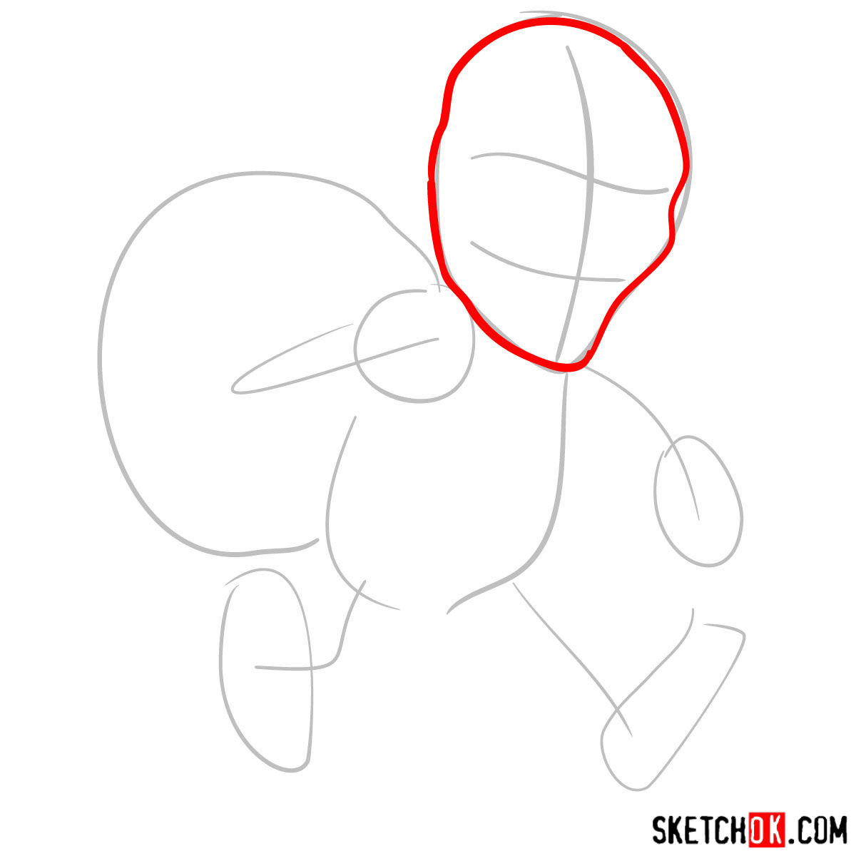 How to draw Goblin from Clash of Clans - step 02
